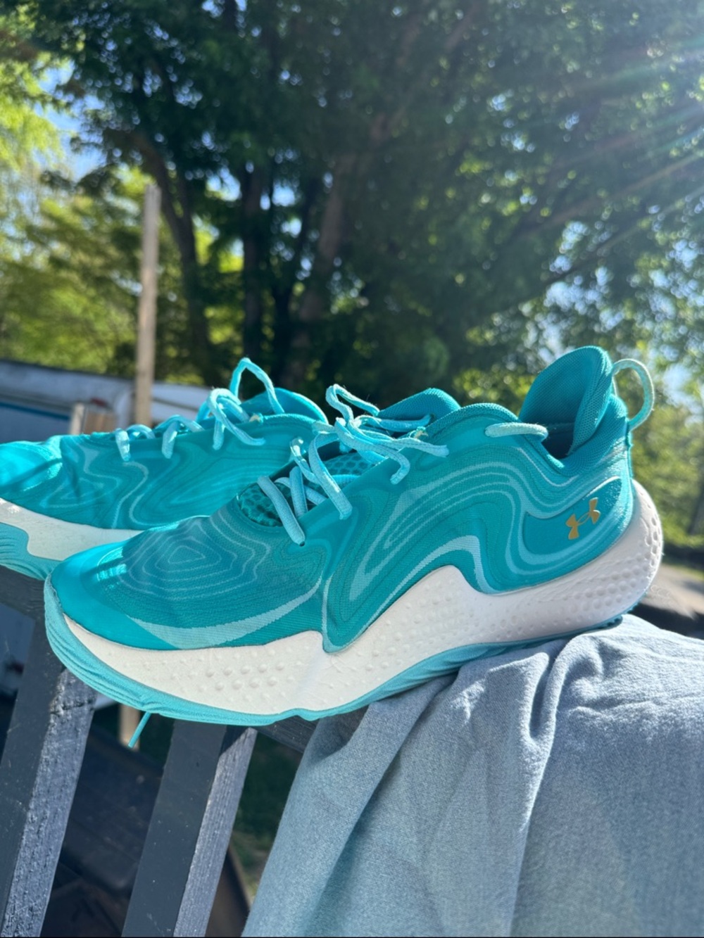 Under Armour Spawn 6 UAA Turquoise Running Sneakers